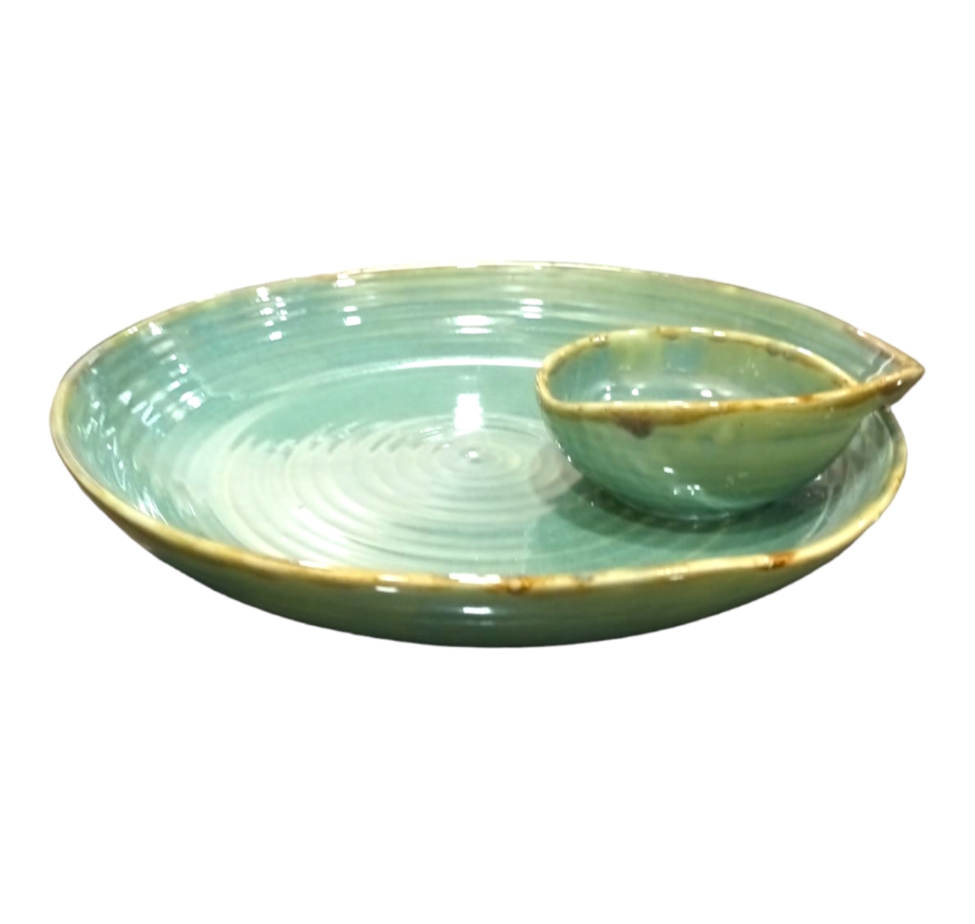 Ceramic Snacks Plate - Small Serving Plate for Snacks & Appetizers